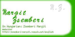 margit zsemberi business card